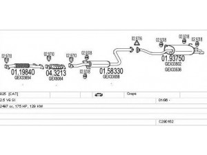 MTS C290162008027 išmetimo sistema 
 Išmetimo sistema -> Išmetimo sistema, visa
