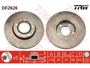 TRW DF2626 stabdžių diskas 
 Stabdžių sistema -> Diskinis stabdys -> Stabdžių diskas
447615301A, 447615301B