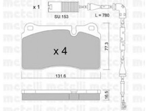 METELLI 22-0695-0K stabdžių trinkelių rinkinys, diskinis stabdys 
 Techninės priežiūros dalys -> Papildomas remontas