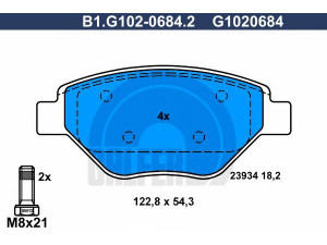 GALFER B1.G102-0684.2 stabdžių trinkelių rinkinys, diskinis stabdys 
 Techninės priežiūros dalys -> Papildomas remontas
77 01 207 673