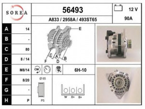 EAI 56493 kintamosios srovės generatorius
92BB10300FA, A2T32792