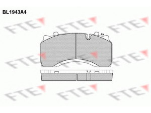 FTE BL1943A4 stabdžių trinkelių rinkinys, diskinis stabdys 
 Techninės priežiūros dalys -> Papildomas remontas
1440504, 5001 855 902