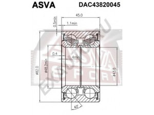 ASVA DAC43820045 rato guolis 
 Ašies montavimas/vairavimo mechanizmas/ratai -> Rato stebulė/montavimas -> Rato guolis