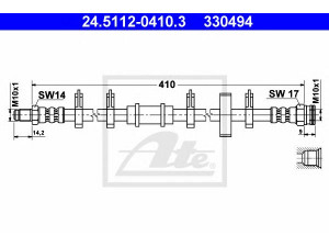 ATE 24.5112-0410.3 stabdžių žarnelė 
 Stabdžių sistema -> Stabdžių žarnelės
5971061, 7563849