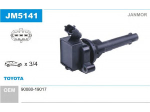 JANMOR JM5141 ritė, uždegimas 
 Kibirkšties / kaitinamasis uždegimas -> Uždegimo ritė
90080-19017
