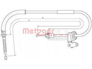 METZGER 10.4302 trosas, stovėjimo stabdys 
 Stabdžių sistema -> Valdymo svirtys/trosai
3440 6 769 954