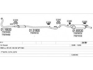 MTS C280340006318 išmetimo sistema 
 Išmetimo sistema -> Išmetimo sistema, visa