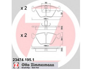 ZIMMERMANN 23474.195.1 stabdžių trinkelių rinkinys, diskinis stabdys 
 Techninės priežiūros dalys -> Papildomas remontas
3411 2 282 415, 3411 2 282 995