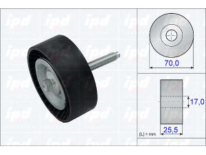 IPD 15-3829 kreipiantysis skriemulys, V formos rumbuotas diržas 
 Diržinė pavara -> V formos rumbuotas diržas/komplektas -> Laisvasis/kreipiamasis skriemulys
1387066, 4S7Q19A216JA, 3077 7354