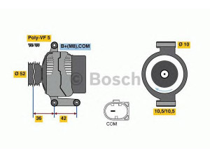 BOSCH 0 986 081 040 kintamosios srovės generatorius 
 Elektros įranga -> Kint. sr. generatorius/dalys -> Kintamosios srovės generatorius
266 154 06 02, 266 154 09 02, 266 154 13 02