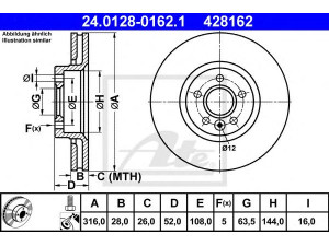 ATE 24.0128-0162.1 stabdžių diskas 
 Dviratė transporto priemonės -> Stabdžių sistema -> Stabdžių diskai / priedai
1404955, 1405509, 1434812, 1434815