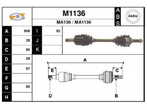 SNRA M1136 kardaninis velenas 
 Ratų pavara -> Kardaninis velenas