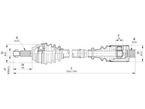 OPEN PARTS DRS6113.00 kardaninis velenas 
 Ratų pavara -> Kardaninis velenas
7701352421