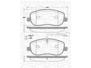 MAGNETI MARELLI 363702161436 stabdžių trinkelių rinkinys, diskinis stabdys 
 Techninės priežiūros dalys -> Papildomas remontas
77363627