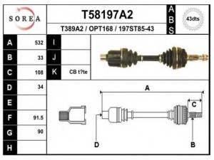 EAI T58197A2 kardaninis velenas 
 Ratų pavara -> Kardaninis velenas