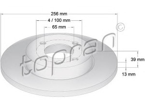 TOPRAN 103 525 stabdžių diskas 
 Stabdžių sistema -> Diskinis stabdys -> Stabdžių diskas
357 615 301, 357 615 301