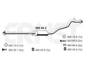 ERNST 680042 vidurinis duslintuvas 
 Išmetimo sistema -> Duslintuvas
18220-S10-A01, 18220-S10-A02, 18220-S10-A03