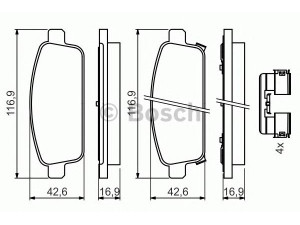 BOSCH 0 986 494 634 stabdžių trinkelių rinkinys, diskinis stabdys 
 Techninės priežiūros dalys -> Papildomas remontas
13300867, 133192294, 13319293, 13319294