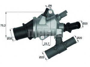 MAHLE ORIGINAL TI 176 88 termostatas, aušinimo skystis 
 Aušinimo sistema -> Termostatas/tarpiklis -> Thermostat
46813029