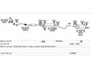MTS C250967011476 išmetimo sistema 
 Išmetimo sistema -> Išmetimo sistema, visa