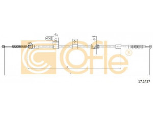 COFLE 17.1427 trosas, stovėjimo stabdys 
 Stabdžių sistema -> Valdymo svirtys/trosai
4643012400