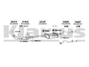KLARIUS 500028U išmetimo sistema 
 Išmetimo sistema -> Išmetimo sistema, visa