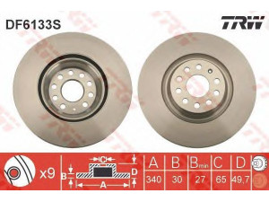 TRW DF6133S stabdžių diskas 
 Stabdžių sistema -> Diskinis stabdys -> Stabdžių diskas
1K0615301AD, 1K0615301AD