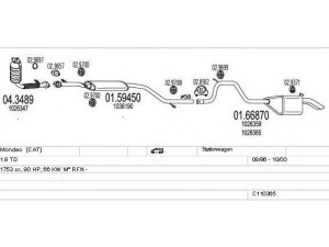 MTS C110365003333 išmetimo sistema 
 Išmetimo sistema -> Išmetimo sistema, visa