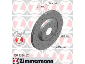 ZIMMERMANN 100.3334.52 stabdžių diskas 
 Dviratė transporto priemonės -> Stabdžių sistema -> Stabdžių diskai / priedai
8K0 615 601 C