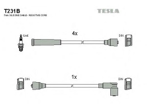TESLA T231B uždegimo laido komplektas 
 Kibirkšties / kaitinamasis uždegimas -> Uždegimo laidai/jungtys
