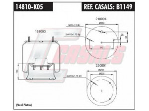 CASALS B1149 dėklas, pneumatinė pakaba 
 Pakaba -> Pneumatinė pakaba
3229002700, 3229212700, 3229222700