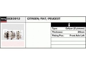 DELCO REMY DC83912 stabdžių apkaba 
 Stabdžių sistema -> Stabdžių matuoklis -> Stabdžių matuoklio montavimas
71793168, 71793169, 71793170, 77364051