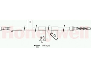 BENDIX 434364B trosas, stovėjimo stabdys 
 Stabdžių sistema -> Valdymo svirtys/trosai
365314F100