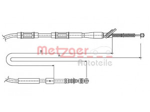 METZGER 17.1446 trosas, stovėjimo stabdys 
 Stabdžių sistema -> Valdymo svirtys/trosai
46420-12400, 4642002040, 94852993
