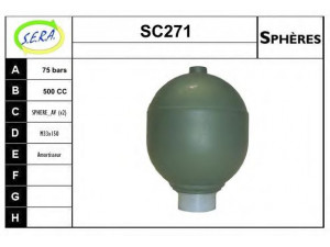 SERA SC271 pakabos sfera, pneumatinė pakaba 
 Pakaba -> Važiavimo aukščio kontrolė/hidraulinė pakaba
95606141, 95613812