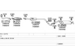 MTS C280641008325 išmetimo sistema 
 Išmetimo sistema -> Išmetimo sistema, visa
