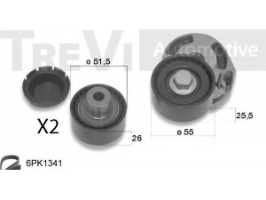 TREVI AUTOMOTIVE KA1038 V formos rumbuotas diržas, komplektas 
 Techninės priežiūros dalys -> Techninės priežiūros intervalai