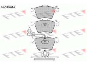 FTE BL1864A2 stabdžių trinkelių rinkinys, diskinis stabdys 
 Techninės priežiūros dalys -> Papildomas remontas
1151377, 1M212K021AA, 1M212K021BA