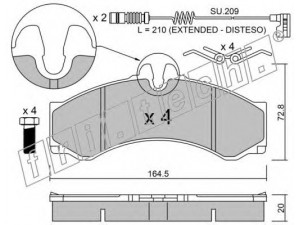 fri.tech. 271.1W stabdžių trinkelių rinkinys, diskinis stabdys 
 Techninės priežiūros dalys -> Papildomas remontas