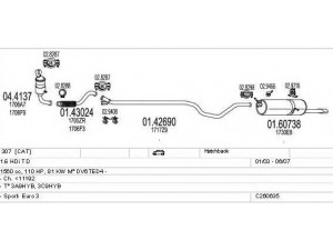 MTS C260635007633 išmetimo sistema 
 Išmetimo sistema -> Išmetimo sistema, visa