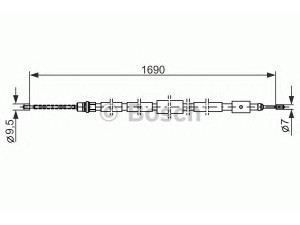 BOSCH 1 987 477 434 trosas, stovėjimo stabdys 
 Stabdžių sistema -> Valdymo svirtys/trosai
4745 A4, 4745 N8, 96 176 679, 4745 A4