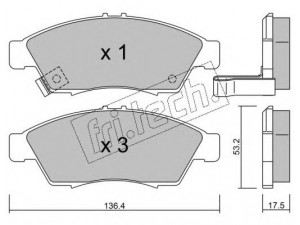 fri.tech. 453.0 stabdžių trinkelių rinkinys, diskinis stabdys 
 Techninės priežiūros dalys -> Papildomas remontas
55810-54G30, 55810-54G50, 55810-54G51