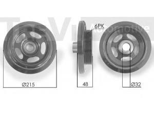 TREVI AUTOMOTIVE PC1108 skriemulys, alkūninis velenas 
 Diržinė pavara -> Dirželio skriemulys
6110300303, 6110301303, 6110301703