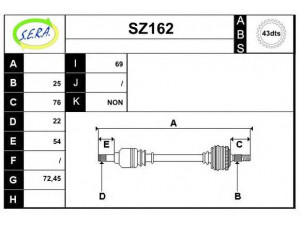 SERA SZ162 kardaninis velenas 
 Ratų pavara -> Kardaninis velenas
4410286G30