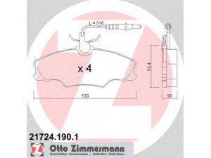 ZIMMERMANN 21724.190.1 stabdžių trinkelių rinkinys, diskinis stabdys 
 Techninės priežiūros dalys -> Papildomas remontas
425131, 425268