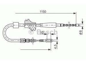 BOSCH 1 987 477 194 trosas, stovėjimo stabdys 
 Stabdžių sistema -> Valdymo svirtys/trosai
811 609 722 D, 811 609 722 E, 811 609 722 D