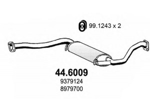ASSO 44.6009 vidurinis duslintuvas 
 Išmetimo sistema -> Duslintuvas
8822314, 8979700, 9379124