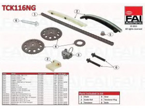 FAI AutoParts TCK116NG pavaros grandinės komplektas 
 Variklis -> Variklio uždegimo laiko reguliavimo kontrolė -> Sinchronizavimo grandinė/įtempiklis/kreiptuvas -> Pavaros grandinės komplektas
55562234
