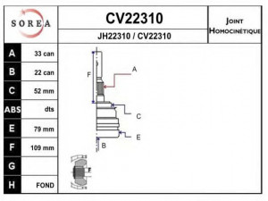 EAI CV22310K jungčių komplektas, kardaninis velenas 
 Ratų pavara -> Sujungimai/komplektas