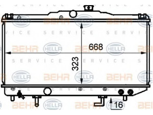 HELLA 8MK 376 707-711 radiatorius, variklio aušinimas 
 Aušinimo sistema -> Radiatorius/alyvos aušintuvas -> Radiatorius/dalys
16400-15420